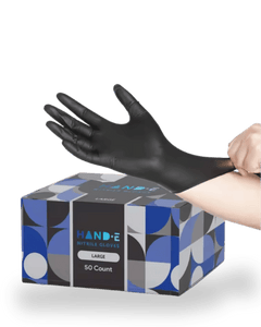 Hand-E Black Nitrile Gloves